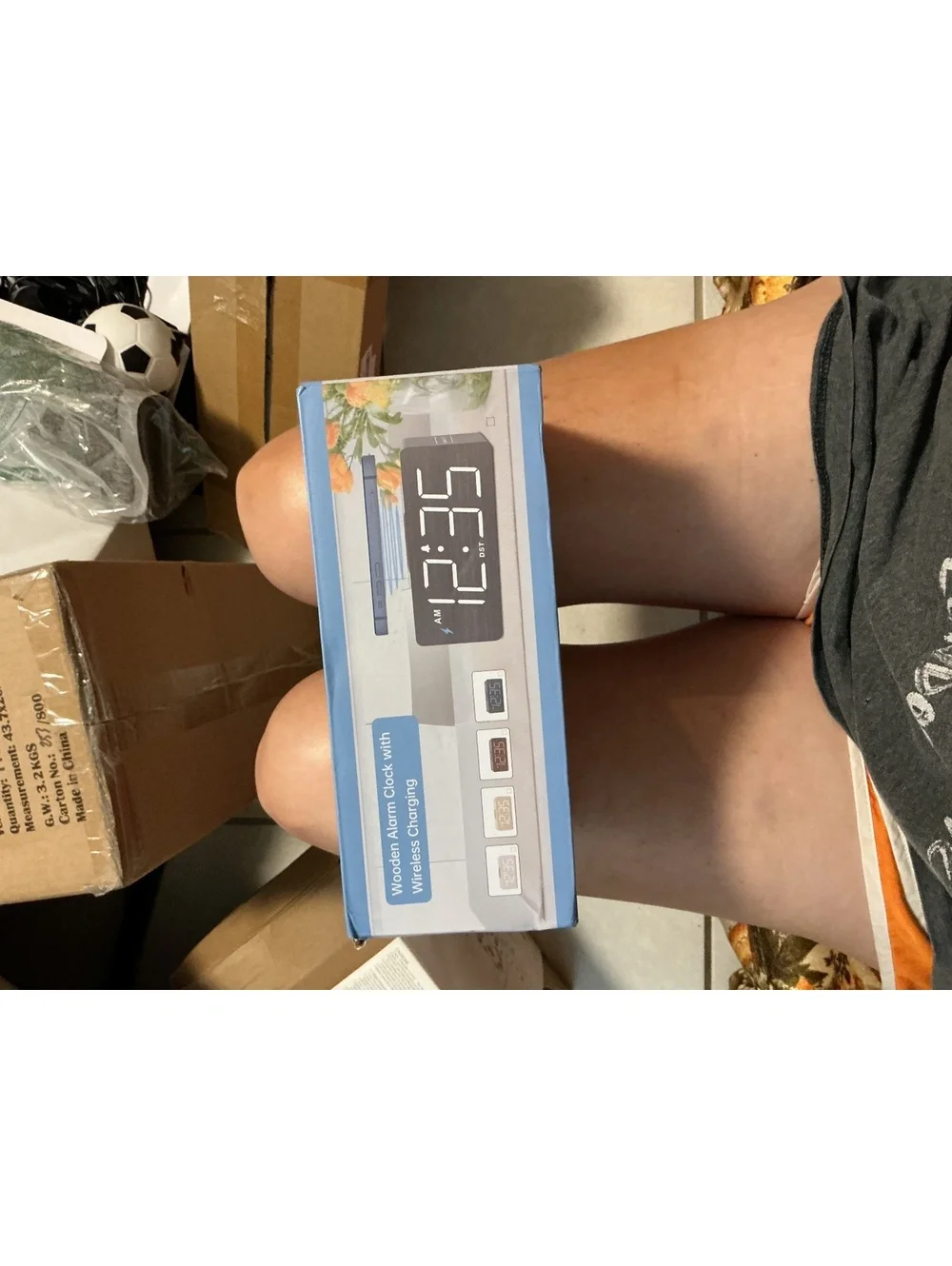 DreamSky Wooden Alarm Clock with Wireless Charging and USB Port
